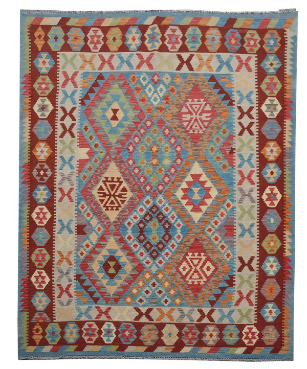 Sheep Quality Wool Hand woven 201x158 cm Afghan kilim Carpet Rug 6'5X5'1 ft