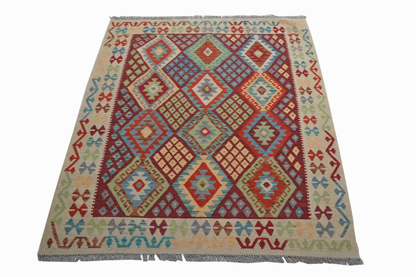 Tribal Quality Wool Hand woven  Afghan kilim Carpet Kilim Rug 6'5x5'0