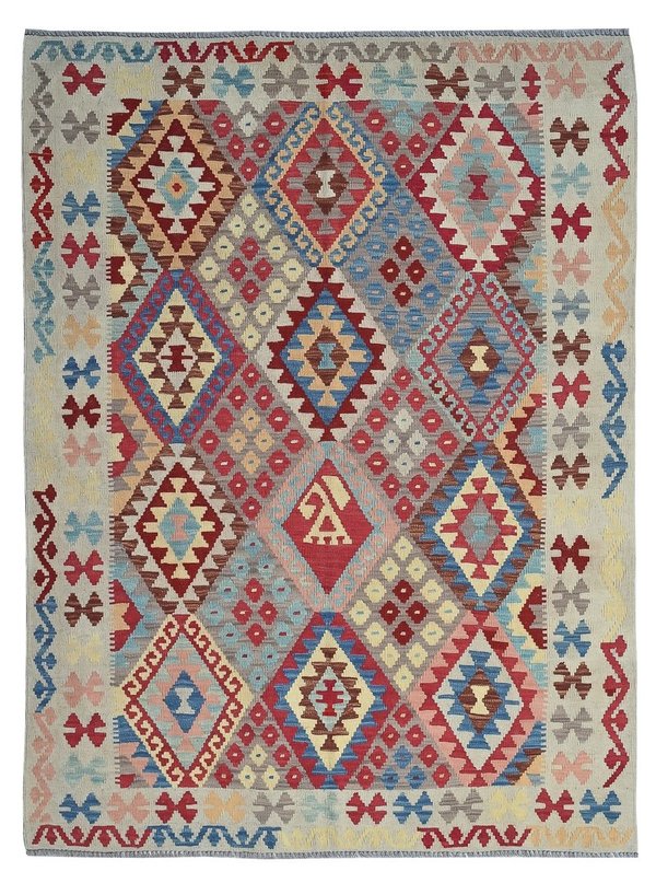 Sheep Quality Wool Hand woven 196x150 cm Afghan kilim Carpet Kilim Rug 6'4x4'9ft