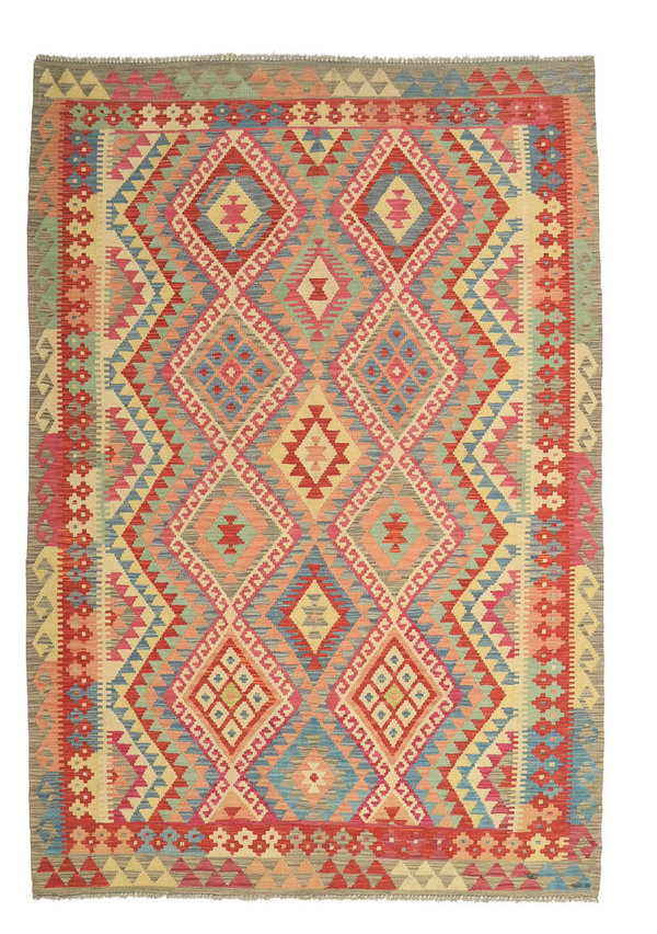 Sheep Quality Wool Hand woven 262x180 cm Afghan kilim Carpet Kilim Rug 8'5x5'9ft