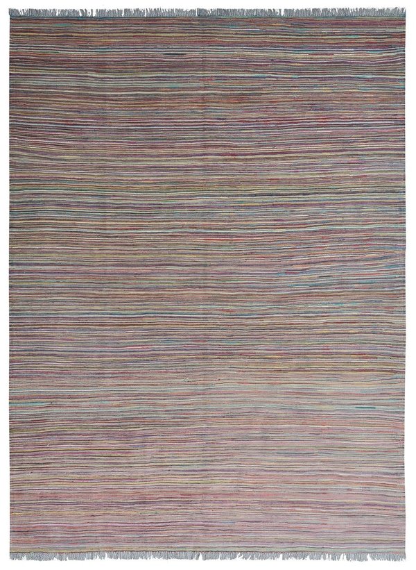 modern stripe multi color Wool Hand woven kilim Carpet Rug 7'8x5'8 kelim