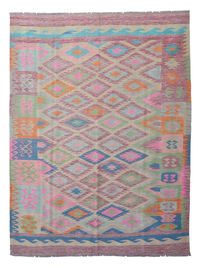 Afghan Kelim Soumakh Ghalmuri Carpet 90x160 Hand Woven Orange Geometric 