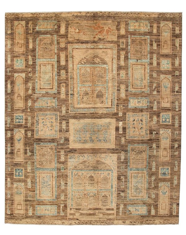 Oushak Hand knotted 9'7x8'1 ziegler rug  farahan Wool Rug 297x247 cm