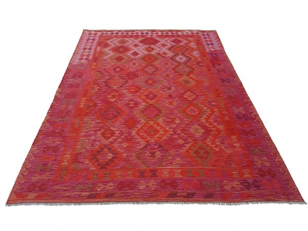 9'64x6'79 exclusive Sheep Wool Hand woven Multi color Afghan kilim Carpet Rug