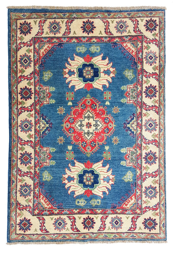 Hand knotted  5'3x4' wool kazak area rug  163x122 cm  Oriental carpet