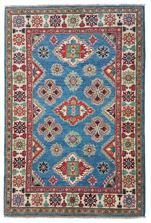 Hand knotted  5'9x4' wool kazak area rug  181x124 cm  Oriental carpet