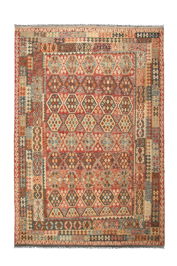 13'58x9'44 exclusive Sheep Wool Hand woven Multi color Afghan kilim Carpet Rug