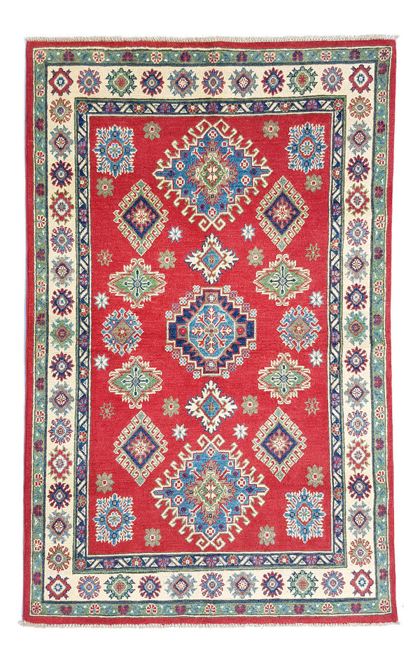Hand knotted  6'x3'9 wool kazak area rug 183x119 cm  Oriental carpet
