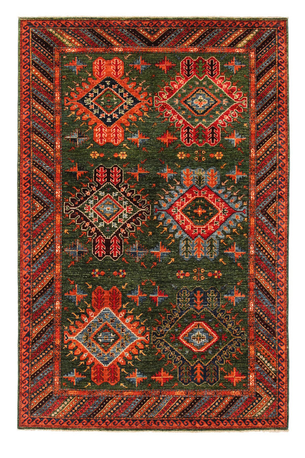 Hand knotted 8'3x5'5 super fine oriental kazak rug 253x169 cm  Abstract Carpet
