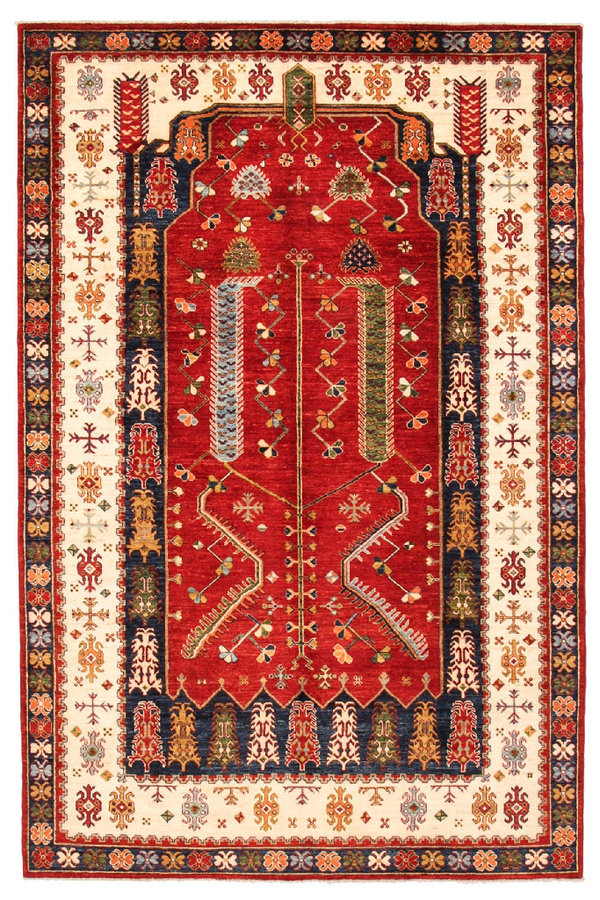 Hand knotted 9'8x6'4 super fine oriental kazak rug 300x197 cm  Abstract Carpet