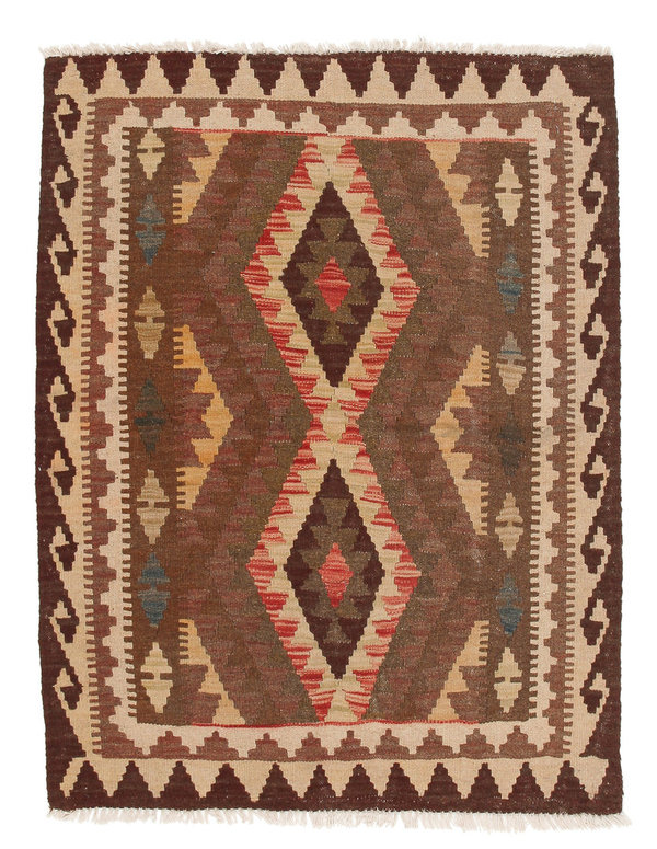 3'7x2'95 Handwoven Afghan Kilim Rug 115x90cm Multi color 100% Wool Tribal