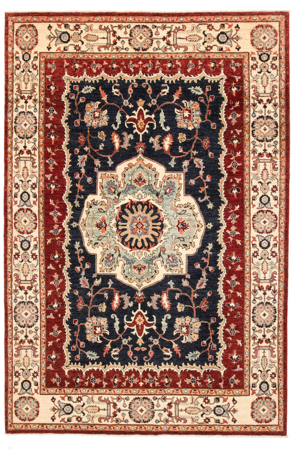 Hand knotted super fine kazak Ghazny Wool 295x200 cm Area Rug Carpet 9'6x6'5 ft