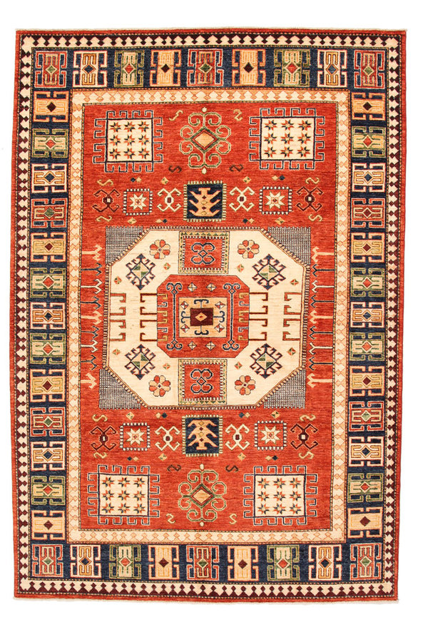 Hand knotted super fine kazak Ghazny Wool 300x204 cm Area Rug Carpet 9'8x6'6 ft