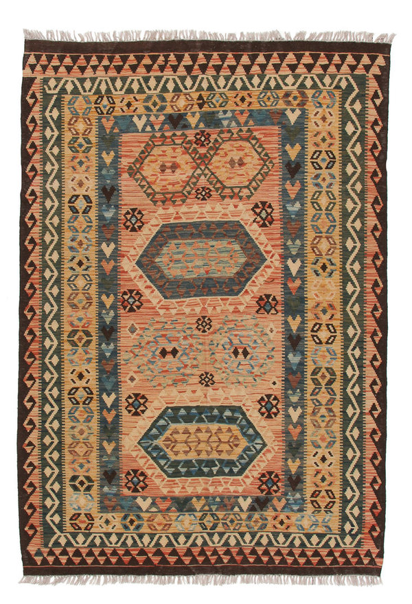 7'31x4'95 exclusive Sheep Wool Handwoven Multicolor Afghan kilim Area Rug Carpet