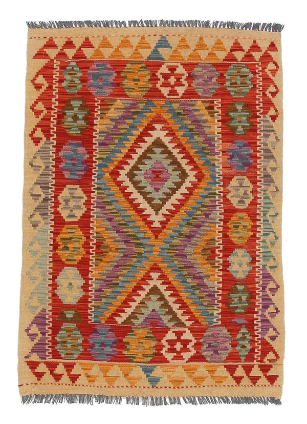 4'03x2'78 exclusive Sheep Wool Handwoven Multicolor Afghan kilim Area Rug Carpet