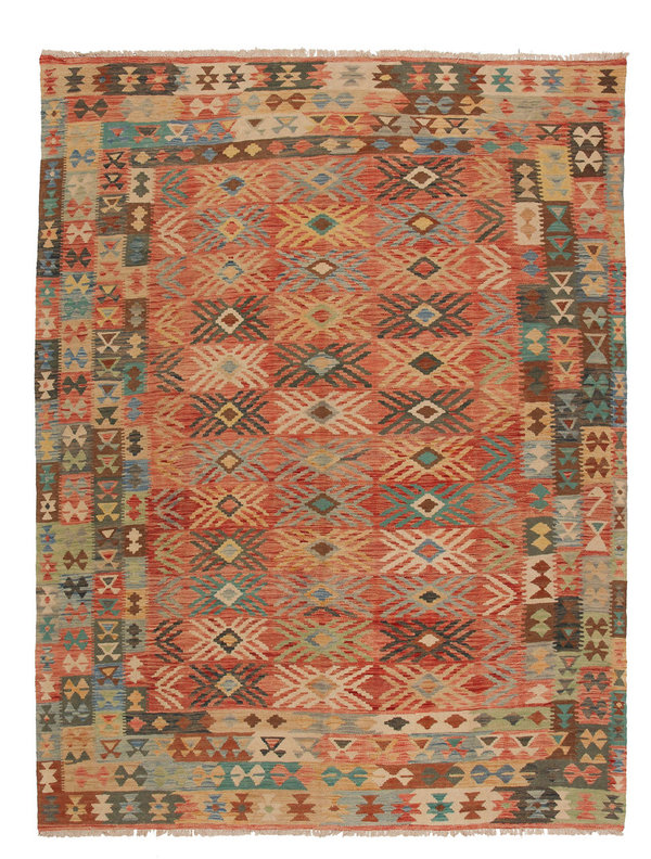 9'51x7'34 exclusive Sheep Wool Handwoven Multicolor Afghan kilim Area Rug Carpet