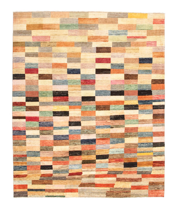 Hand knotted 7'9x6'4ft Modern Multicolor best Wool Rug 241x198cm Area rug Carpet