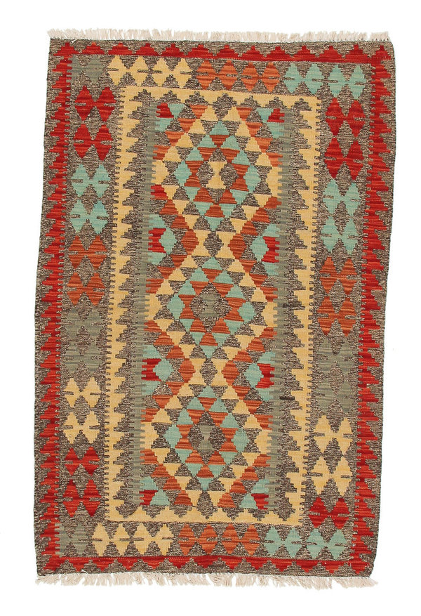 4'79x3'18 Sheep Wool Handwoven Multicolor Oriental Afghan kilim Area Rug Carpet