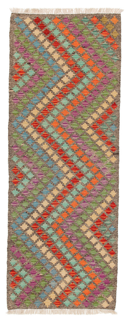 6.49x2.42 Wool Handwoven Multicolor Traditional Afghan kilim Hallway runner