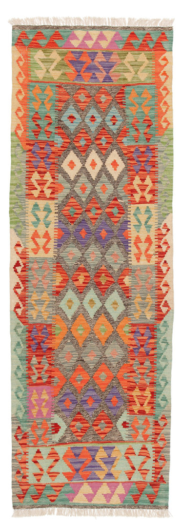 6'79x2'26 Wool Handwoven Multicolor Traditional Afghan kilim Hallway runner