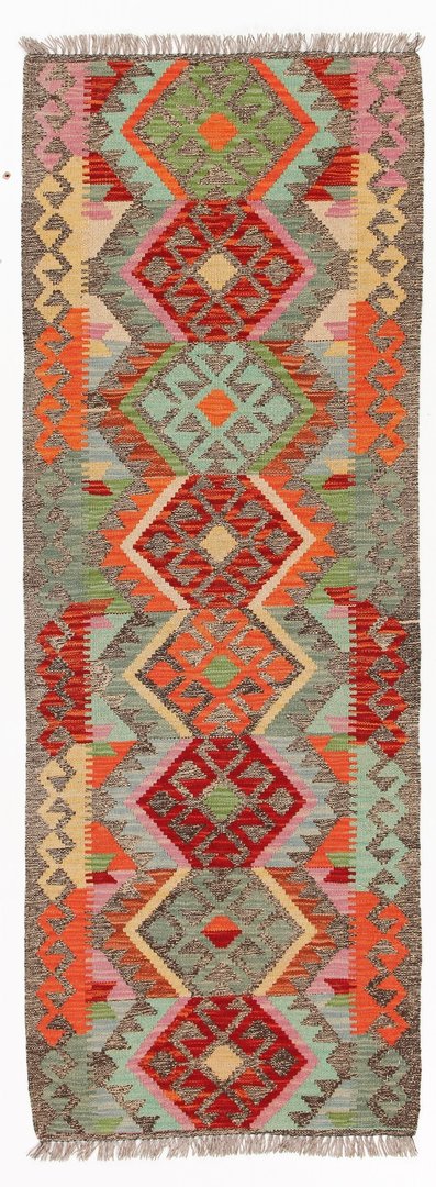 6'66x2'39 Wool Handwoven Multicolor Traditional Afghan kilim Hallway runner