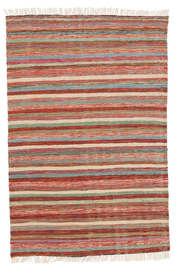 3'83x2'55 Sheep Wool Handwoven Multicolor Geometric Afghan kilim Area Rug Carpet