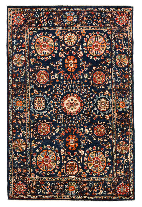 Hand knotted 8'4x5'5 Suzani  Wool Area Rug 256x166 cm  Oriental Carpet