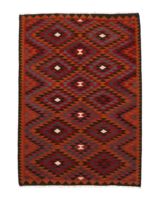 7'97x5'74 Sheep Wool Handwoven Multicolor Traditional Afghan kilim Area Rug