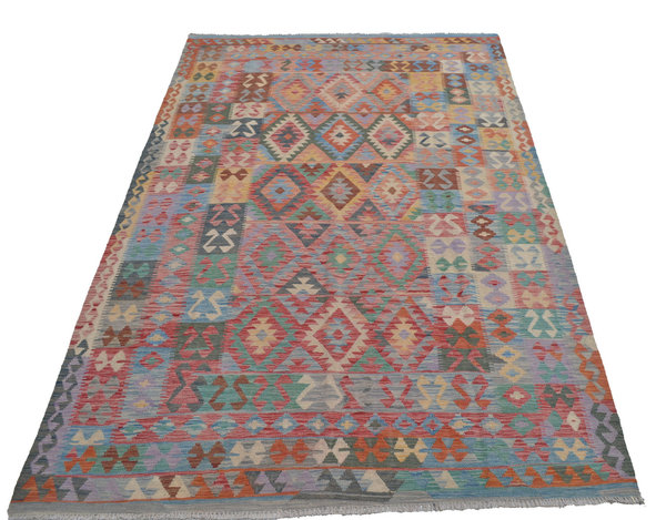 9'81x6'50 Sheep Wool Handwoven Multicolor Traditional Afghan kilim Area Rug