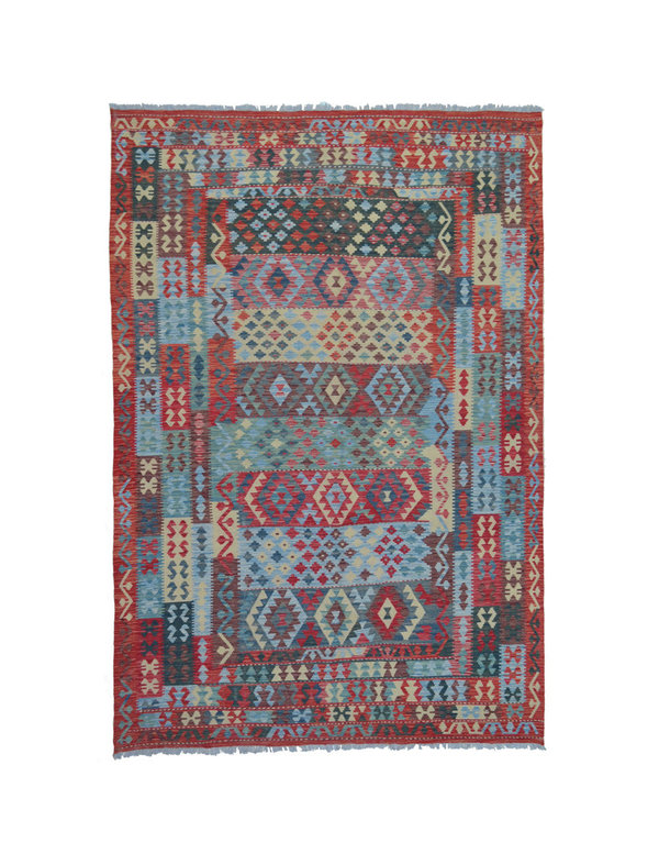 11'75x8'01 Sheep Wool Handwoven Multicolor Traditional Afghan kilim Area Rug